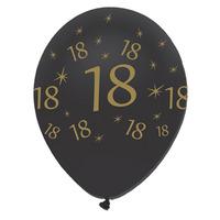 Creative Party Black And Gold 12 Inch Latex Balloons - 18 All Round Print