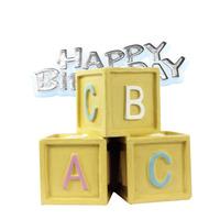 Creative Party Cake Topper - Baby Blocks & Motto