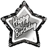creative party 18 inch blacksilver star balloon happy birthday