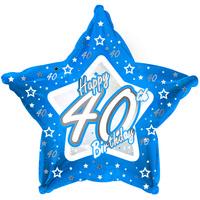 creative party 18 inch blue star balloon age 40