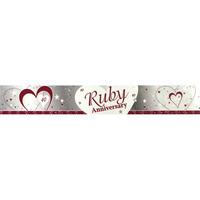Creative Party 9 Foot Anniversary Foil Banner - Ruby