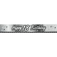 Creative Party 9 Foot Black & Silver Foil Banner - 18th