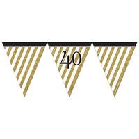 Creative Party Black And Gold Paper Flag Bunting - 40
