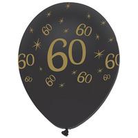Creative Party Black And Gold 12 Inch Latex Balloons - 60 All Round Print