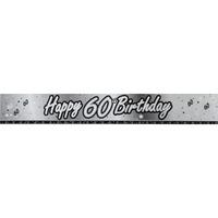 creative party 9 foot black silver foil banner 60th