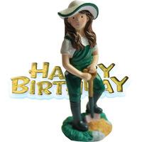Creative Party Cake Topper - Female Gardener & Motto