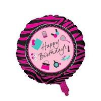 Creative Converting Pink Zebra Boutique Two Sided Mylar Foil Round Balloon