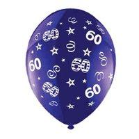 Crystal Latex Balloon Age 60 Purple (sold Singly)