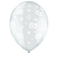 Crystal Latex Balloon Age 65 Clear (sold Singly)