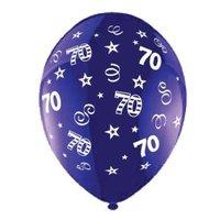 Crystal Latex Balloon Age 70 Purple (pack Of 5)