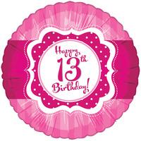 Creative Party 18 Inch Foil Balloon - Perfectly Pink Happy 13th Birthday