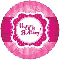 creative party 18 inch foil balloon perfectly pink happy birthday