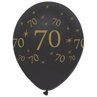 Creative Party Black And Gold 12 Inch Latex Balloons - 70 All Round Print