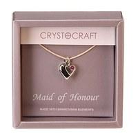 Crystocraft Necklace with Heart Charm - Maid of Honour