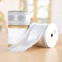 create and craft luxury collections white christmas wired edge ribbons ...