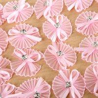 create and craft pink organza bow crystal 20 pieces 375967