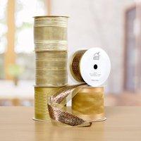 Create and Craft Golden Jewel Christmas Wired Edged Ribbons 372730