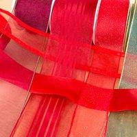 Create and Craft Red Hues Christmas Wired Edge Ribbons 372732