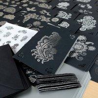 create and craft luxury collection black and silver flower decoupage k ...