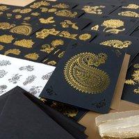 Create and Craft Luxury Collection Black and Gold Flower Decoupage Kit 372393