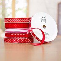 Create and Craft Christmas Red Ribbons 6 x 3m 372715
