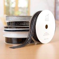 create and craft black and white sparkle ribbons 6 rolls 3 mtr 376483