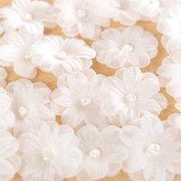 create and craft white organza flowers 20 pieces 376109