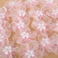 Create and Craft Pink Organza Bow - 20 Pieces 375963