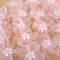 create and craft pink organza bow 20 pieces 375963