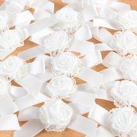 Create and Craft White Satin Bow - 20 Pieces 376116