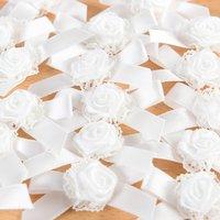 create and craft white satin bow 20 pieces 376116