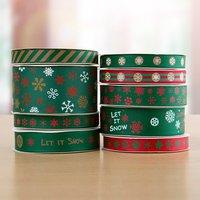 Create and Craft Green Mixed Christmas Ribbons - 9 x 3 Metres 372096