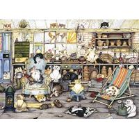 Crazy Cats in the Potting Shed Jigsaw Puzzle