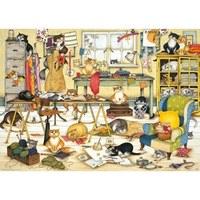 Crazy Cats in the Craft Room Jigsaw Puzzle