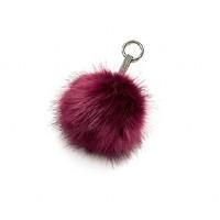 Cranberry Jewelled Pompom Keyrin...