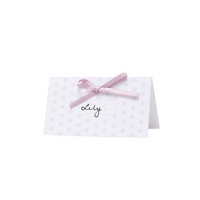 Cream and Pink Spots Place Card