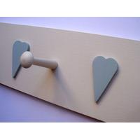 Cream Peg rail - Blue Hearts