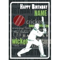 cricketing birthday personalised birthday card