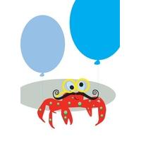 crab in glasses everyday card