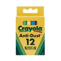 Crayola Anti Dust Coloured Chalk (12 Pack)