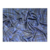 Criss Cross Polyester Print Dress Fabric Blue & Black