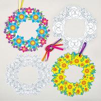 Creative Colouring Flower Wreaths (Pack of 30)