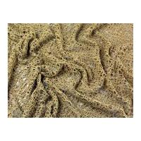 Crochet Effect Jersey Knit Dress Fabric Dark Camel