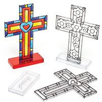 cross stand up suncatchers pack of 16