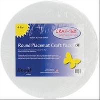 Craf-Tex Round Placemat Craft Pack-16 Round White 4/Pkg 273086