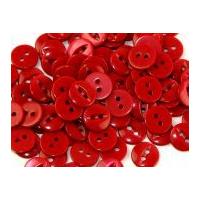 Crown Round Plastic Fish Eye Buttons 11.5mm Red