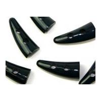 crown tooth shape plastic toggles 44mm x 20mm navy blue