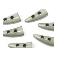 Crown Tooth Shape Plastic Toggles 44mm x 20mm Grey