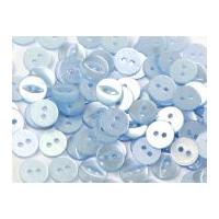 Crown Round Plastic Fish Eye Buttons 16mm Sky Blue