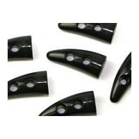 Crown Tooth Shape Plastic Toggles 44mm x 20mm Black